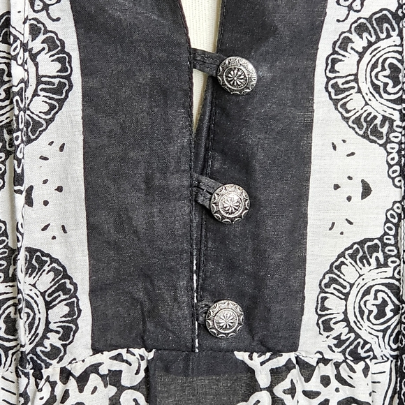 Prana Vintage Paisley Geometric Printed Black White Tunic Size XL - Picture 10 of 16